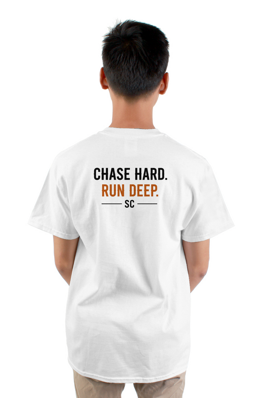 Chase Hard. Run Deep. Tee